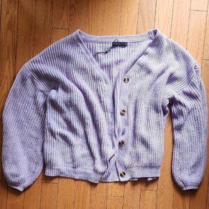 Zaful Purple Cardigan Cozy Knit Sweater